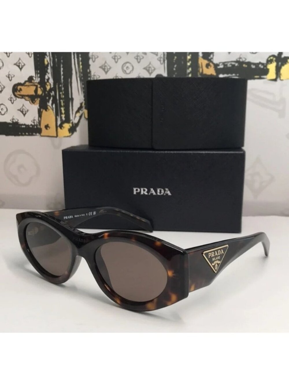 New Authentic Prada PR 20ZS Dark Brown Oval Ladies Sunglasses – 2AU06B 53 - Picture 7 of 14